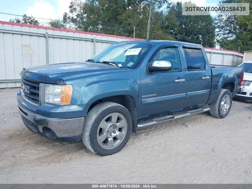 2010 GMC Sierra 1500 Sle VIN: 3GTRCVE00AG258438 Lot: 40677674