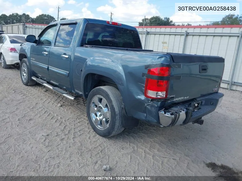 2010 GMC Sierra 1500 Sle VIN: 3GTRCVE00AG258438 Lot: 40677674