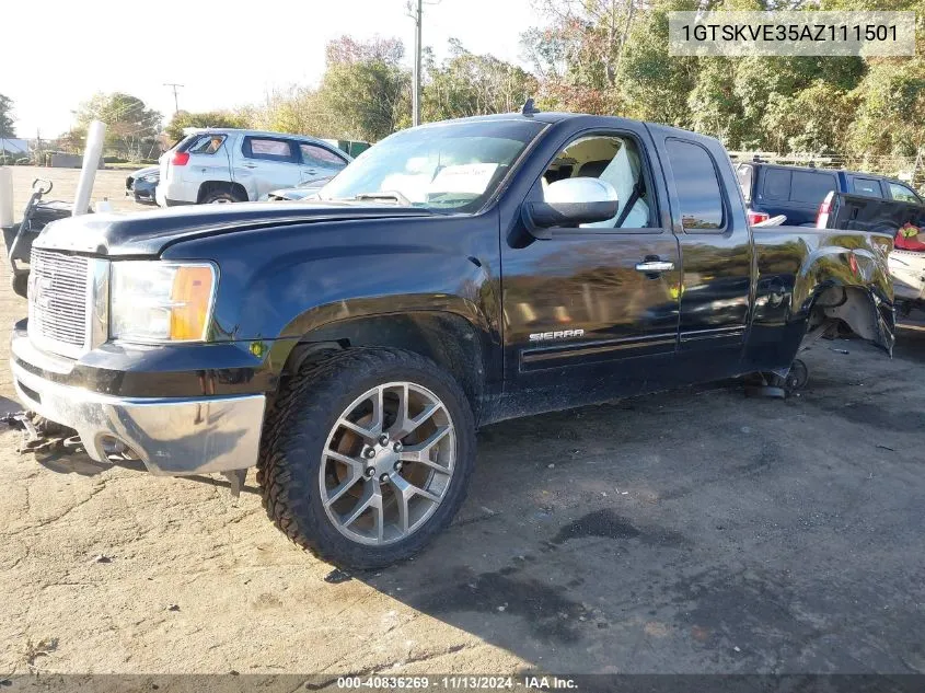 2010 GMC Sierra 1500 Sle VIN: 1GTSKVE35AZ111501 Lot: 40836269