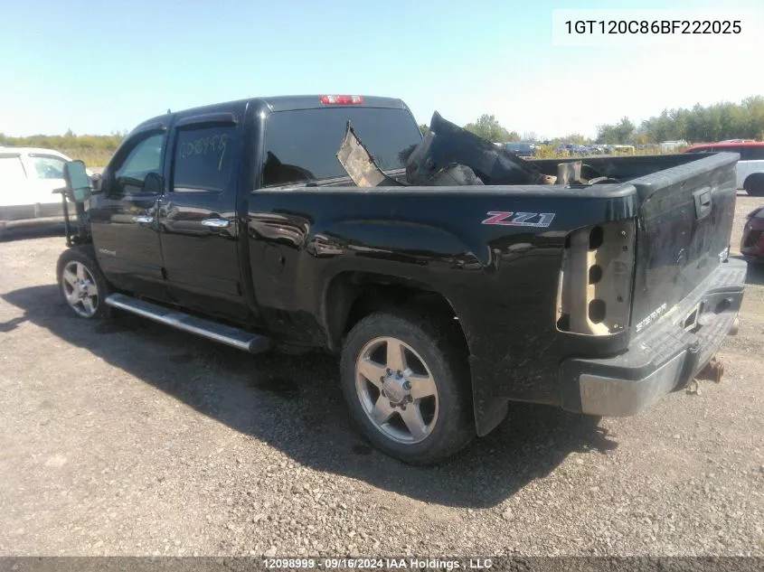 2011 GMC Sierra K2500 Sle VIN: 1GT120C86BF222025 Lot: 12098999