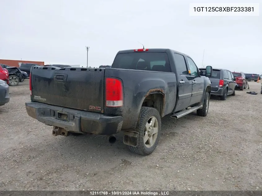 2011 GMC Sierra 2500Hd VIN: 1GT125C8XBF233381 Lot: 12111769