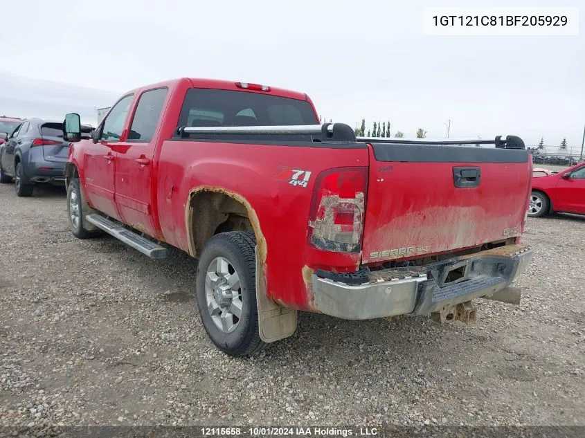 1GT121C81BF205929 2011 GMC Sierra 2500Hd