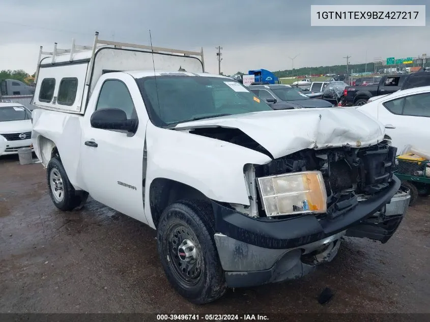 2011 GMC Sierra 1500 Work Truck VIN: 1GTN1TEX9BZ427217 Lot: 39496741