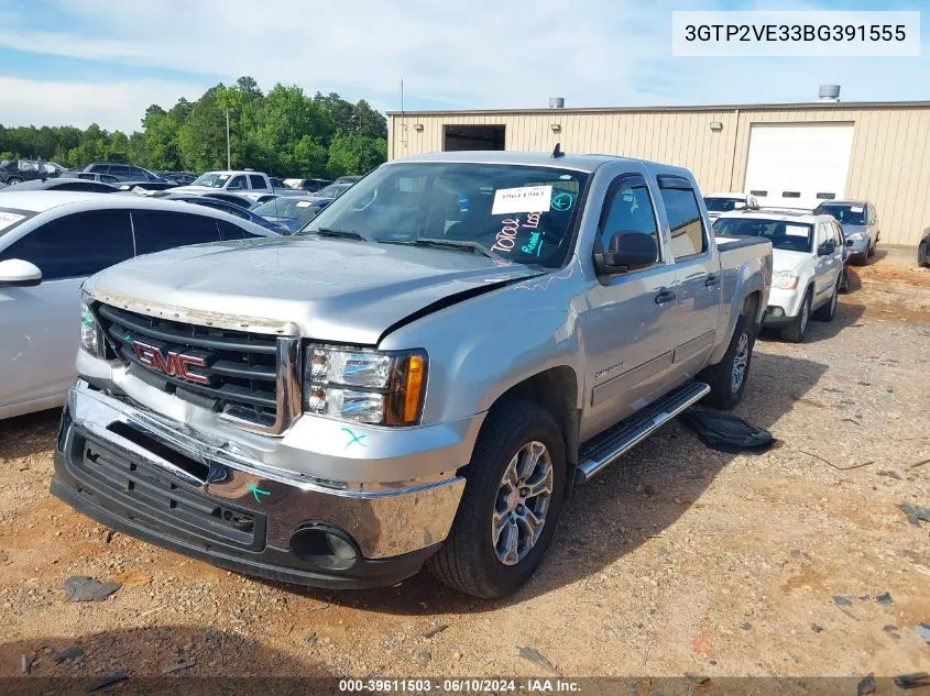 2011 GMC Sierra 1500 Sle VIN: 3GTP2VE33BG391555 Lot: 39611503