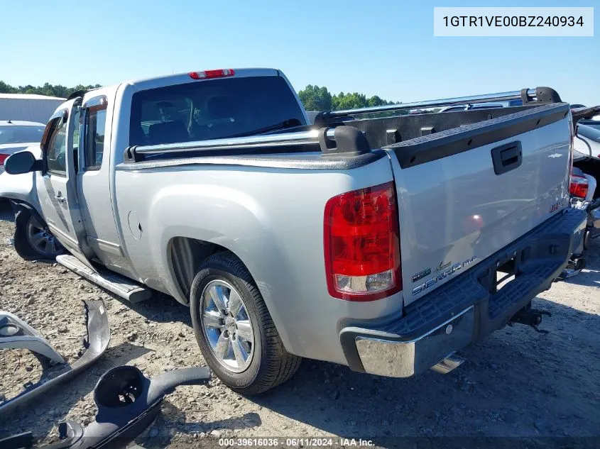 2011 GMC Sierra 1500 Sle VIN: 1GTR1VE00BZ240934 Lot: 39616036