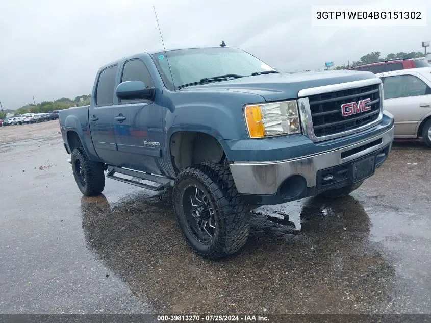 2011 GMC Sierra 1500 Slt VIN: 3GTP1WE04BG151302 Lot: 39813270