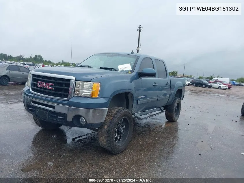 2011 GMC Sierra 1500 Slt VIN: 3GTP1WE04BG151302 Lot: 39813270