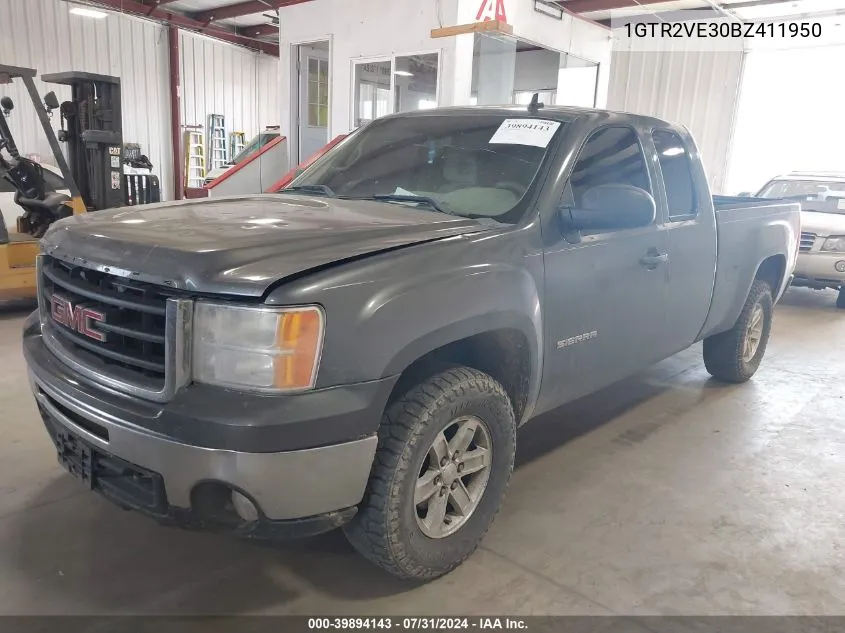 1GTR2VE30BZ411950 2011 GMC Sierra 1500 Sle