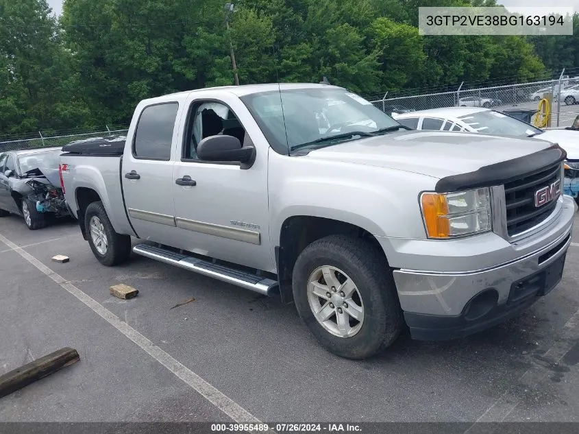 2011 GMC Sierra 1500 Sle VIN: 3GTP2VE38BG163194 Lot: 39955489