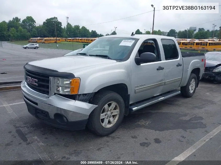 2011 GMC Sierra 1500 Sle VIN: 3GTP2VE38BG163194 Lot: 39955489