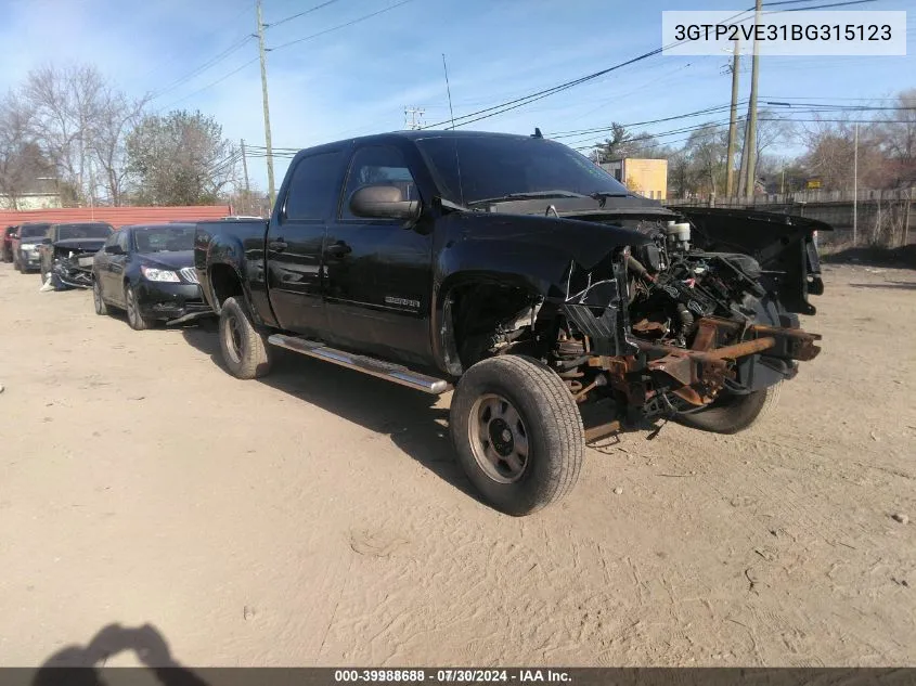 2011 GMC Sierra 1500 Sle VIN: 3GTP2VE31BG315123 Lot: 39988688