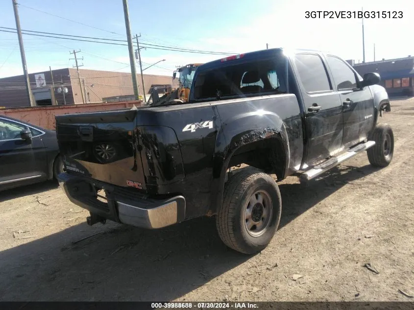 2011 GMC Sierra 1500 Sle VIN: 3GTP2VE31BG315123 Lot: 39988688