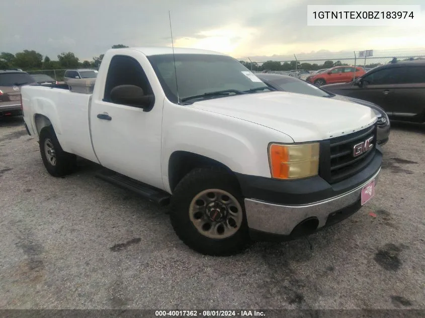 2011 GMC Sierra 1500 Work Truck VIN: 1GTN1TEX0BZ183974 Lot: 40017362