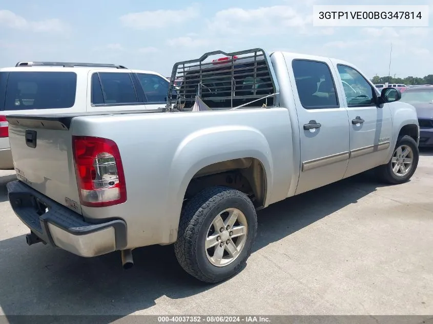 2011 GMC Sierra 1500 Sle VIN: 3GTP1VE00BG347814 Lot: 40037352