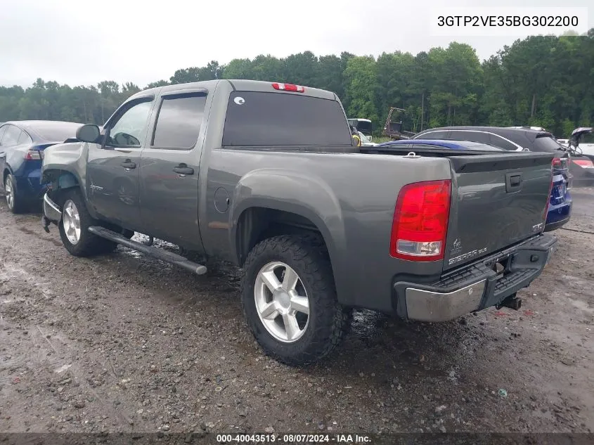 2011 GMC Sierra 1500 Sle VIN: 3GTP2VE35BG302200 Lot: 40043513