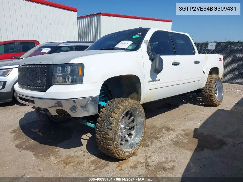 2011 GMC Sierra 1500 Sle VIN: 3GTP2VE34BG309431 Lot: 40098781