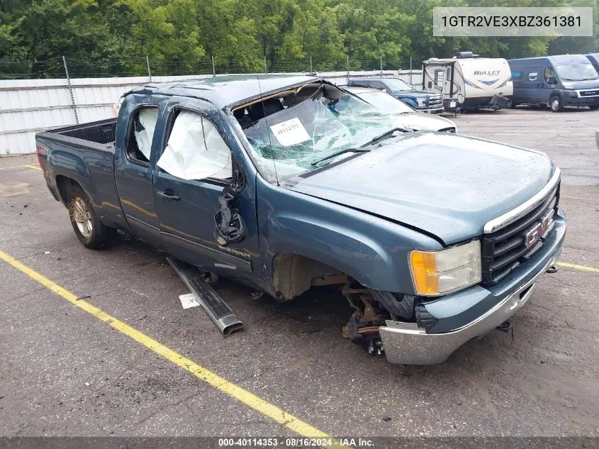 2011 GMC Sierra 1500 Sle VIN: 1GTR2VE3XBZ361381 Lot: 40114353