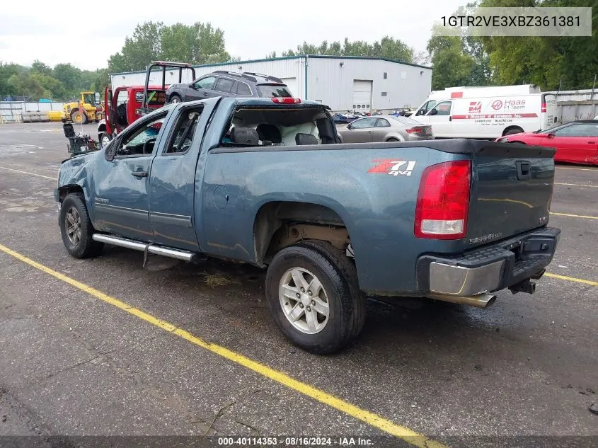 2011 GMC Sierra 1500 Sle VIN: 1GTR2VE3XBZ361381 Lot: 40114353