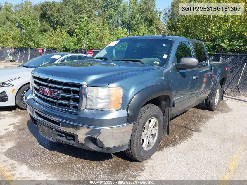 3GTP2VE31BG151307 2011 GMC Sierra 1500 Sle