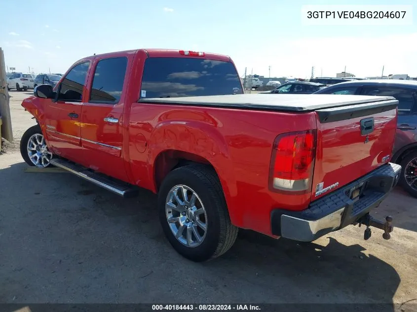 2011 GMC Sierra 1500 Sle VIN: 3GTP1VE04BG204607 Lot: 40184443