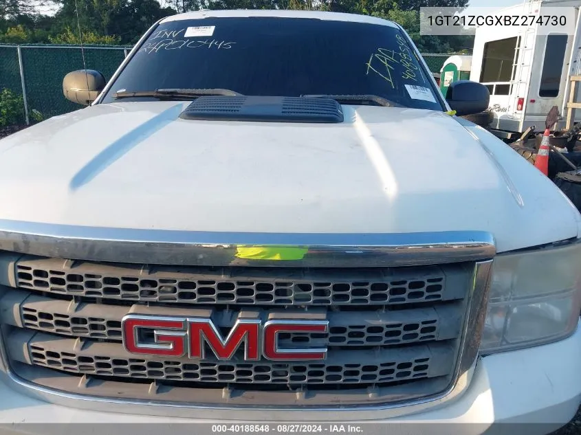 2011 GMC Sierra 2500Hd Work Truck VIN: 1GT21ZCGXBZ274730 Lot: 40188548