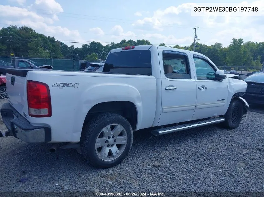 2011 GMC Sierra 1500 Slt VIN: 3GTP2WE30BG197748 Lot: 40198392