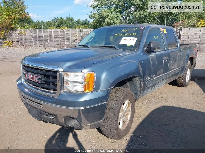 2011 GMC Sierra 1500 Sle VIN: 3GTP2VE39BG285451 Lot: 40210567