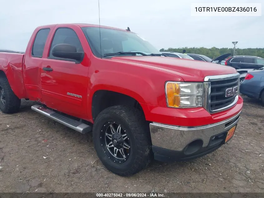 2011 GMC Sierra 1500 Sle VIN: 1GTR1VE00BZ436016 Lot: 40275042