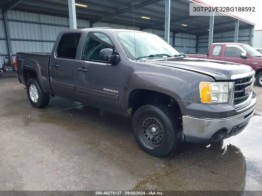 2011 GMC Sierra 1500 Sle VIN: 3GTP2VE32BG188592 Lot: 40275127