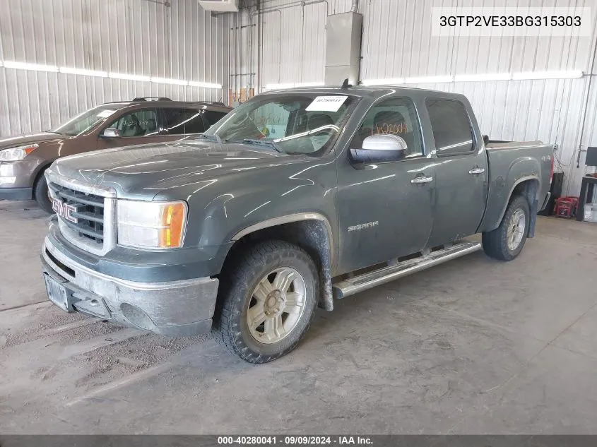 2011 GMC Sierra K1500 Sle VIN: 3GTP2VE33BG315303 Lot: 40280041