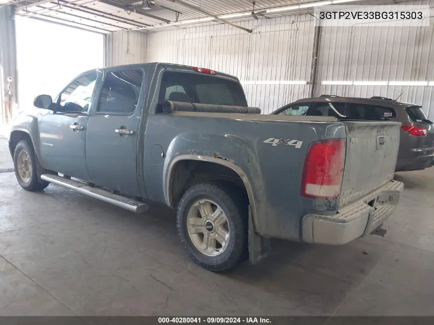 2011 GMC Sierra K1500 Sle VIN: 3GTP2VE33BG315303 Lot: 40280041