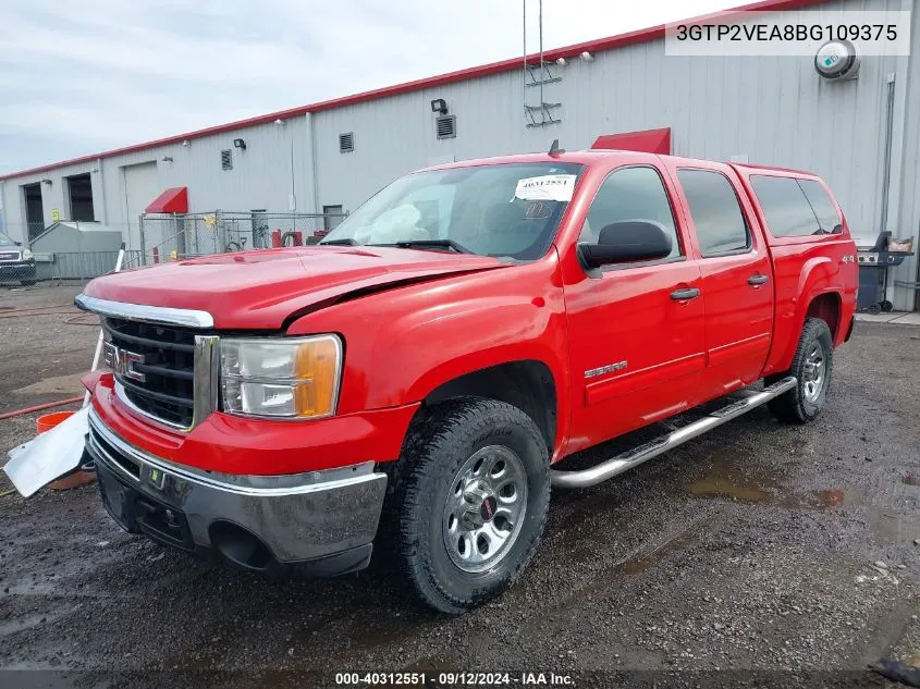 2011 GMC Sierra 1500 Sle VIN: 3GTP2VEA8BG109375 Lot: 40312551