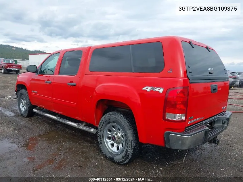 2011 GMC Sierra 1500 Sle VIN: 3GTP2VEA8BG109375 Lot: 40312551