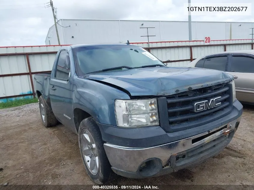 2011 GMC Sierra 1500 Work Truck VIN: 1GTN1TEX3BZ202677 Lot: 40325535