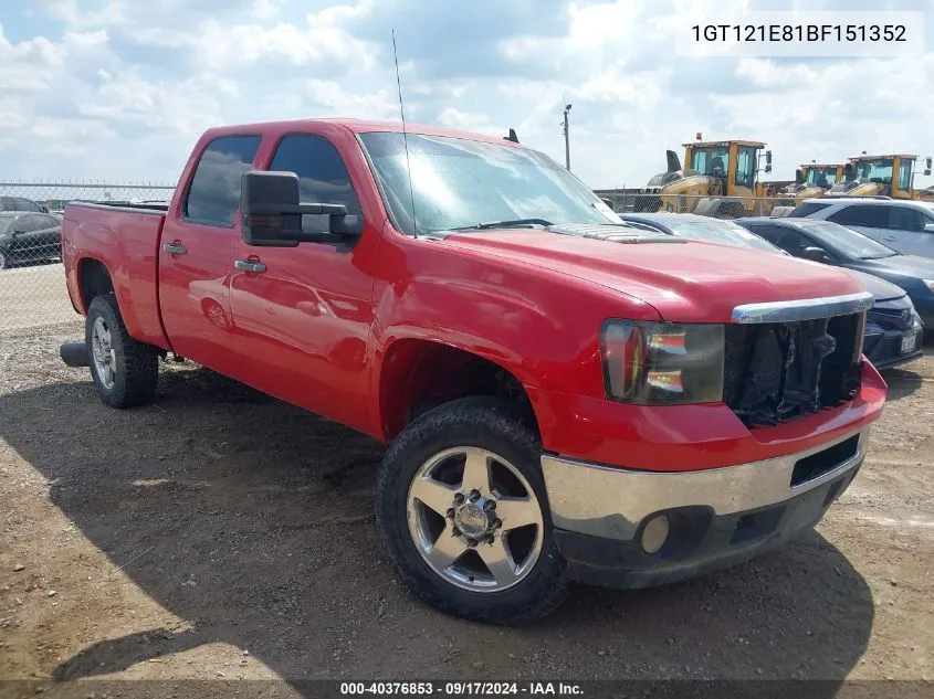 2011 GMC Sierra 2500Hd Slt VIN: 1GT121E81BF151352 Lot: 40376853