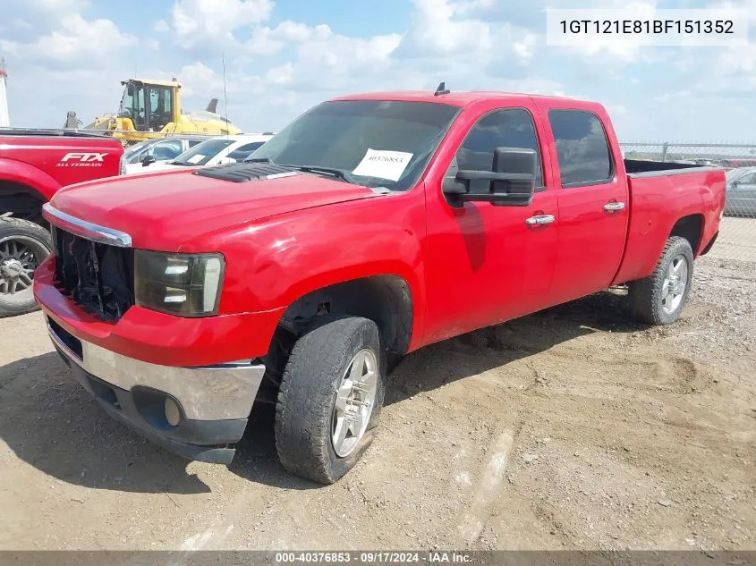 2011 GMC Sierra 2500Hd Slt VIN: 1GT121E81BF151352 Lot: 40376853