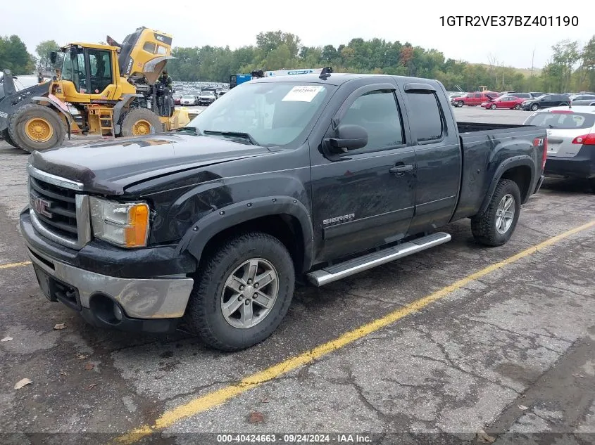 2011 GMC Sierra 1500 Sle VIN: 1GTR2VE37BZ401190 Lot: 40424663