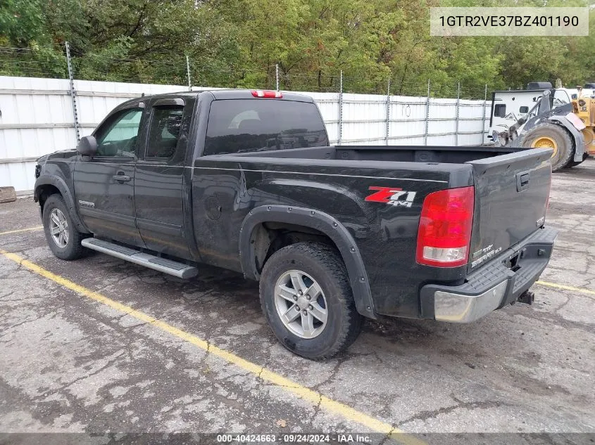 2011 GMC Sierra 1500 Sle VIN: 1GTR2VE37BZ401190 Lot: 40424663