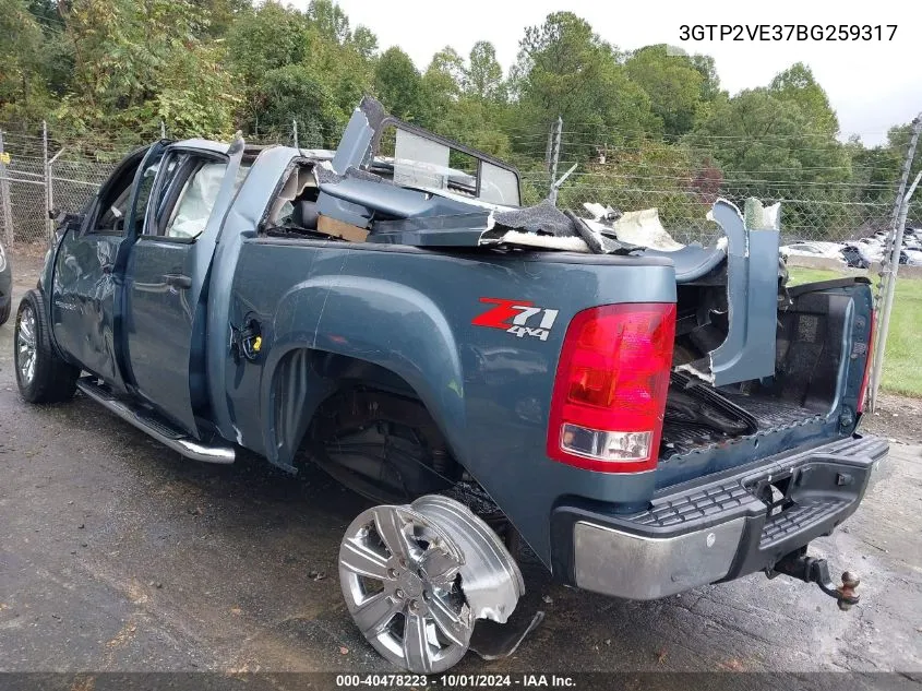 3GTP2VE37BG259317 2011 GMC Sierra 1500 Sle