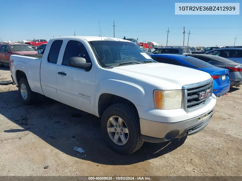 2011 GMC Sierra 1500 Sle VIN: 1GTR2VE36BZ412939 Lot: 40509520