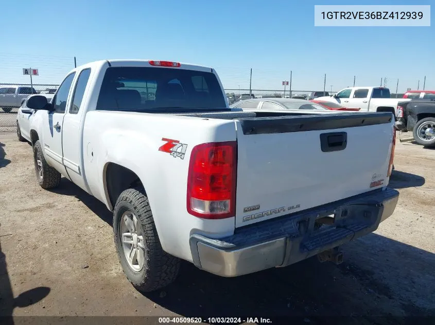 2011 GMC Sierra 1500 Sle VIN: 1GTR2VE36BZ412939 Lot: 40509520