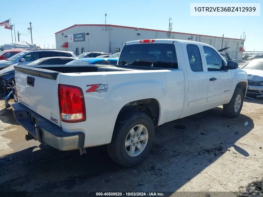 2011 GMC Sierra 1500 Sle VIN: 1GTR2VE36BZ412939 Lot: 40509520