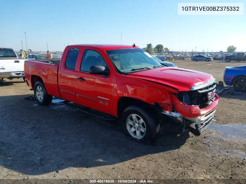 2011 GMC Sierra 1500 Sle VIN: 1GTR1VE00BZ375332 Lot: 40515838