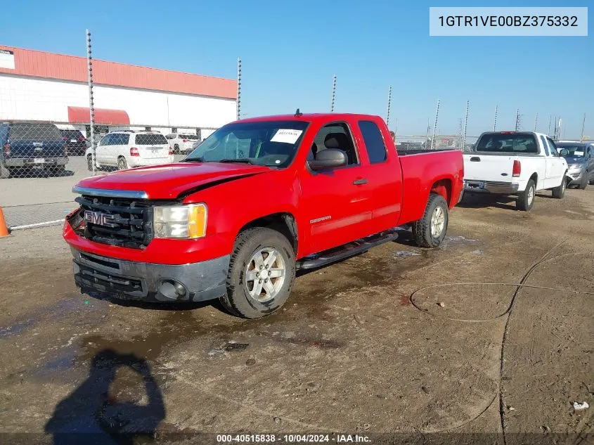 2011 GMC Sierra 1500 Sle VIN: 1GTR1VE00BZ375332 Lot: 40515838