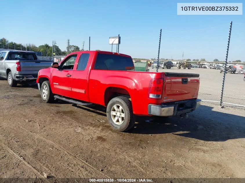 2011 GMC Sierra 1500 Sle VIN: 1GTR1VE00BZ375332 Lot: 40515838