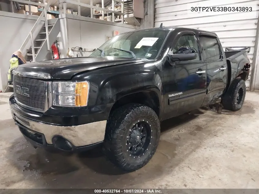 2011 GMC Sierra 1500 Sle VIN: 3GTP2VE33BG343893 Lot: 40532764