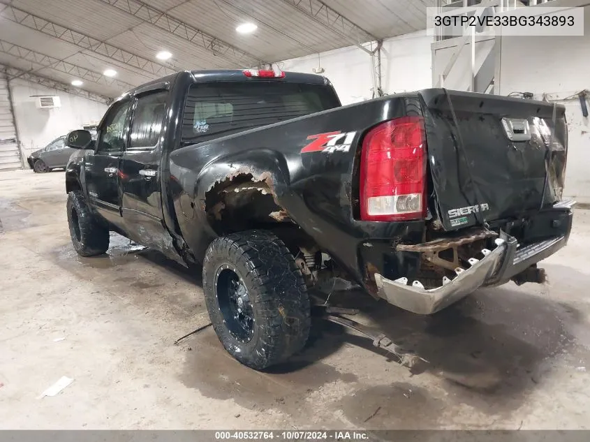 2011 GMC Sierra 1500 Sle VIN: 3GTP2VE33BG343893 Lot: 40532764