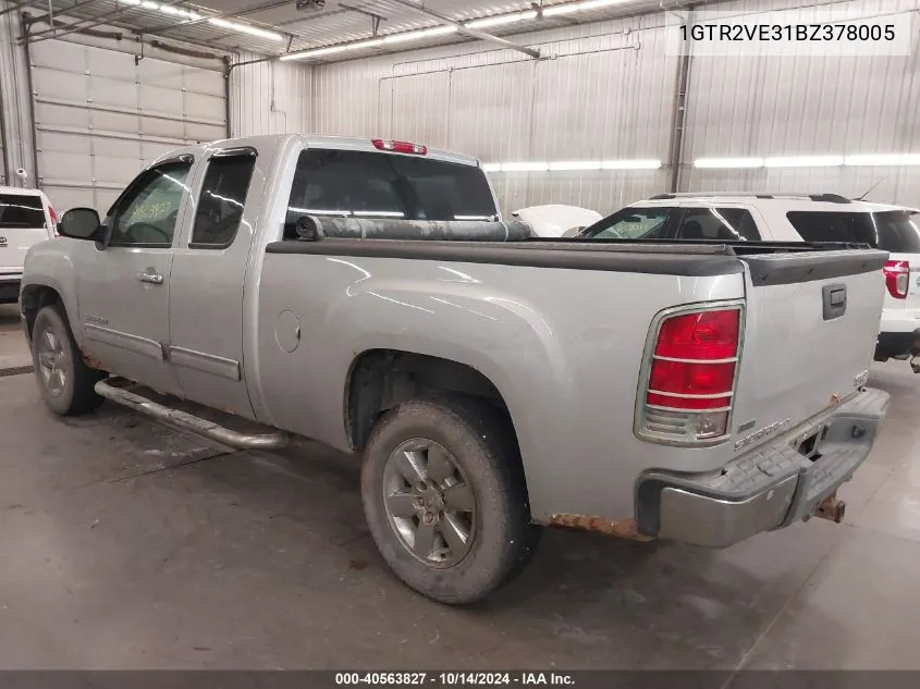 2011 GMC Sierra 1500 Sle VIN: 1GTR2VE31BZ378005 Lot: 40563827