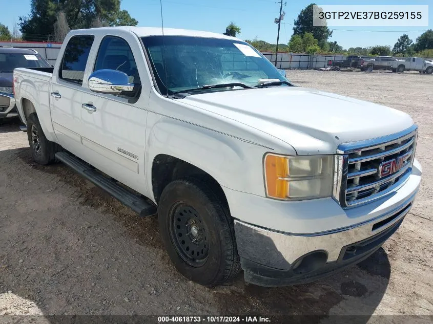 2011 GMC Sierra 1500 Sle VIN: 3GTP2VE37BG259155 Lot: 40618733