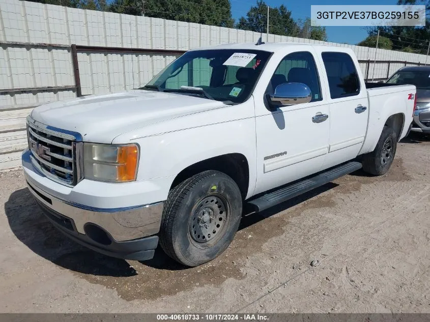 2011 GMC Sierra 1500 Sle VIN: 3GTP2VE37BG259155 Lot: 40618733